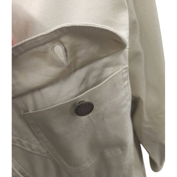 Christopher & Banks Beige Button Front Womens Jacket Size L Lightweight Casual - Picture 4 of 16